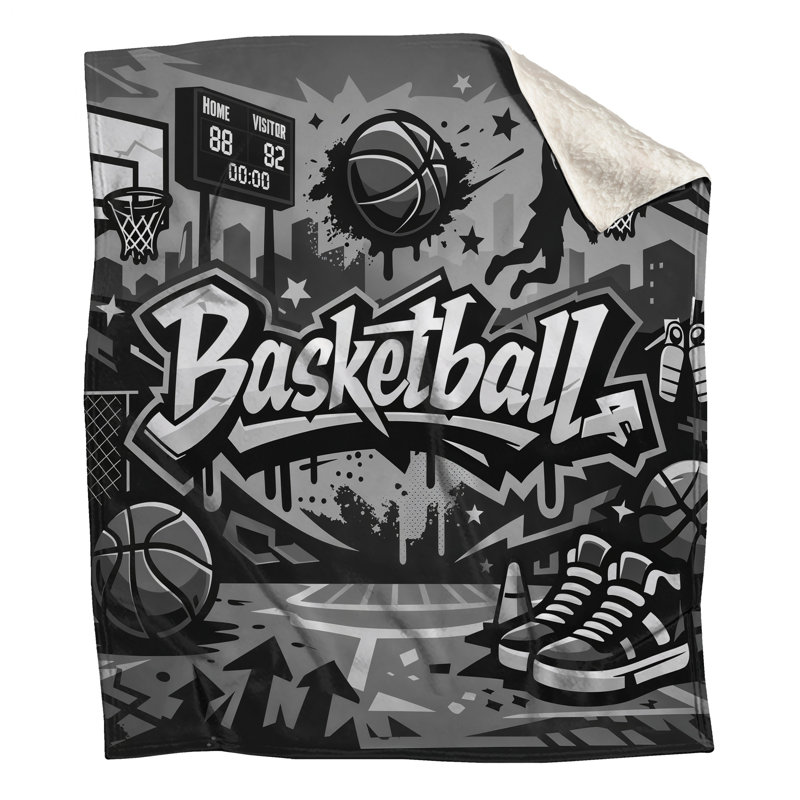 Couvertures Basketball Graffiti Art, 50in W x 60in H