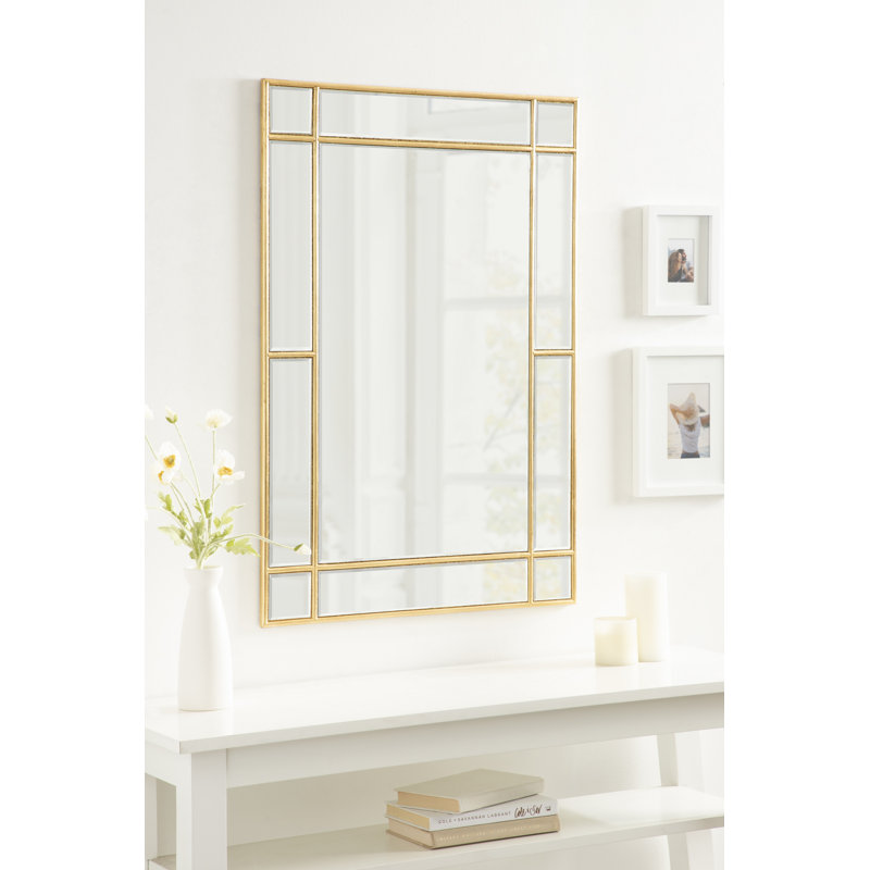 Miroir décoratif biseauté Adinel, Doré, H 36 po x l 24 po