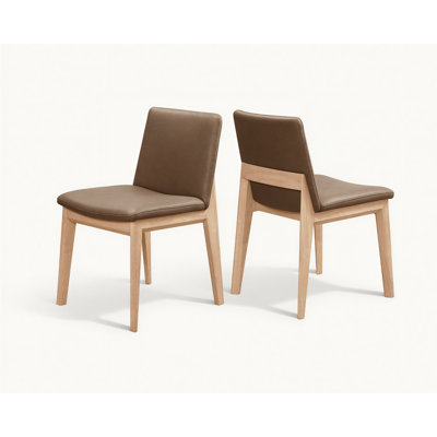 Upholstered Side Chair in Natural Wood