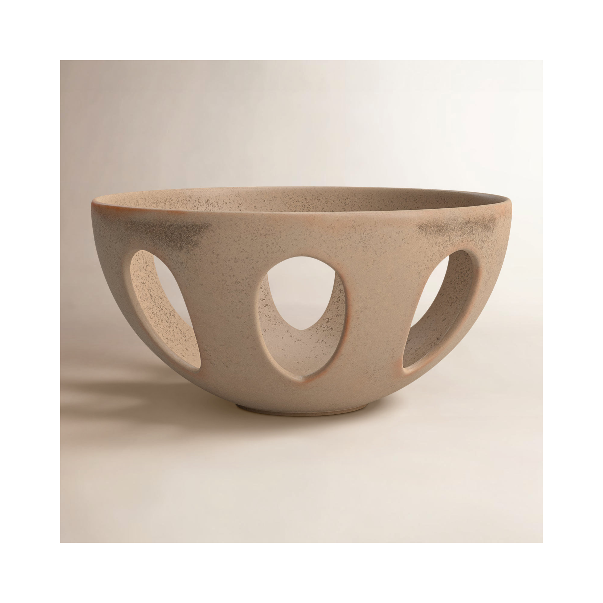 Ardoch Handmade Ceramic Decorative Bowl 1, 3.5" H x 7" W x 7" D, Tan