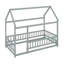 Lit en bois pour lit simple avec structure de toit-479167062