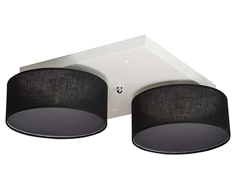 Pulley Fabric Semi Flush Mount, Black