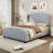 High Headboard Wingback Linen Upholstered Bed No Box Spring Needed-85966558-85966559