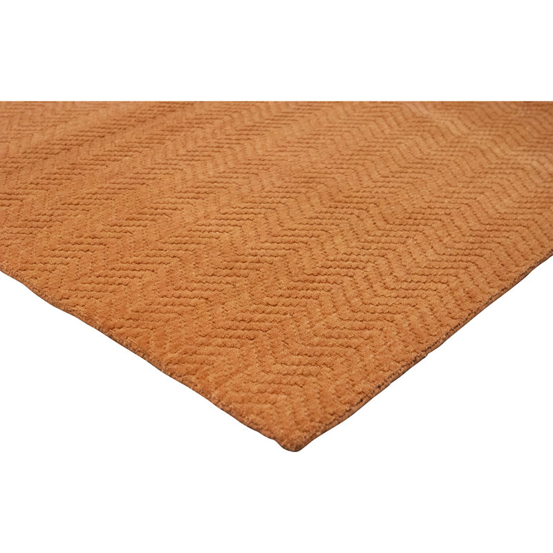 High-Quality Hand-Knotted Orange Area Rug