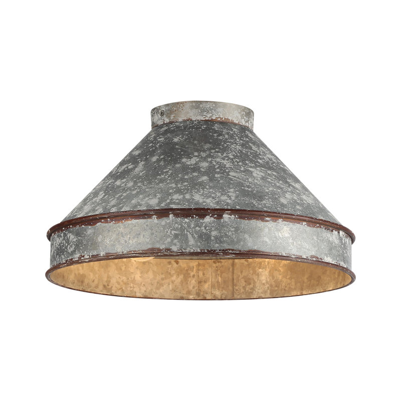 Plafonnier encastré Jasper en fer noir antique avec acier galvanisé