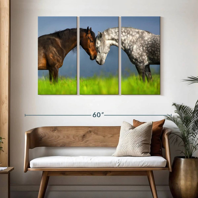 Couple de chevaux Hardie, H 32 po x l 50 po