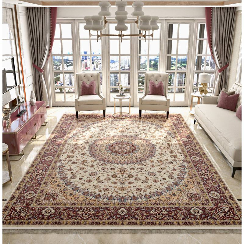 Tapis intérieur / extérieur en laine de couleur crème Bellport, Rectangle 8 pi x 11 pi