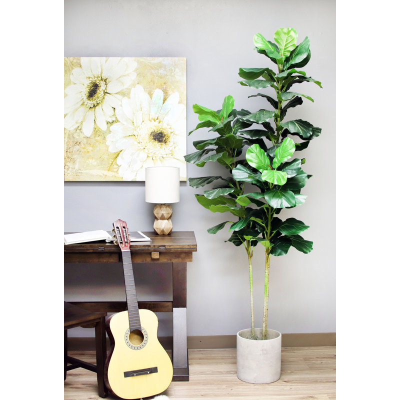 Faux Fiddle Leaf Fig Tree in Pot Liner, 78" H x 32" W x 30" D