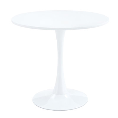 White Round Dining Table,Modern Dining Table, Dining Table,MDF Tabletop and Iron Spray-Painted Matte Base,Oval Dining Table,Mid Century Coffee Table f