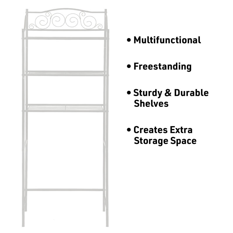 Stylish And Functional 3-Shelf Over The Toilet Space Saver