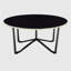 Ensemble de table basse ronde et tables de bout 3 pièces, ensemble de salon moderne avec cadre en verre trempé noir