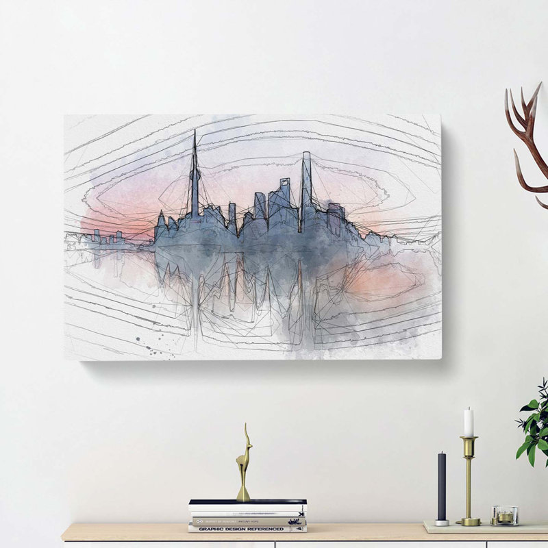 View of Shanghai in China in Abstract - Wrapped Canvas, 40cm H x 60cm W x 3cm D