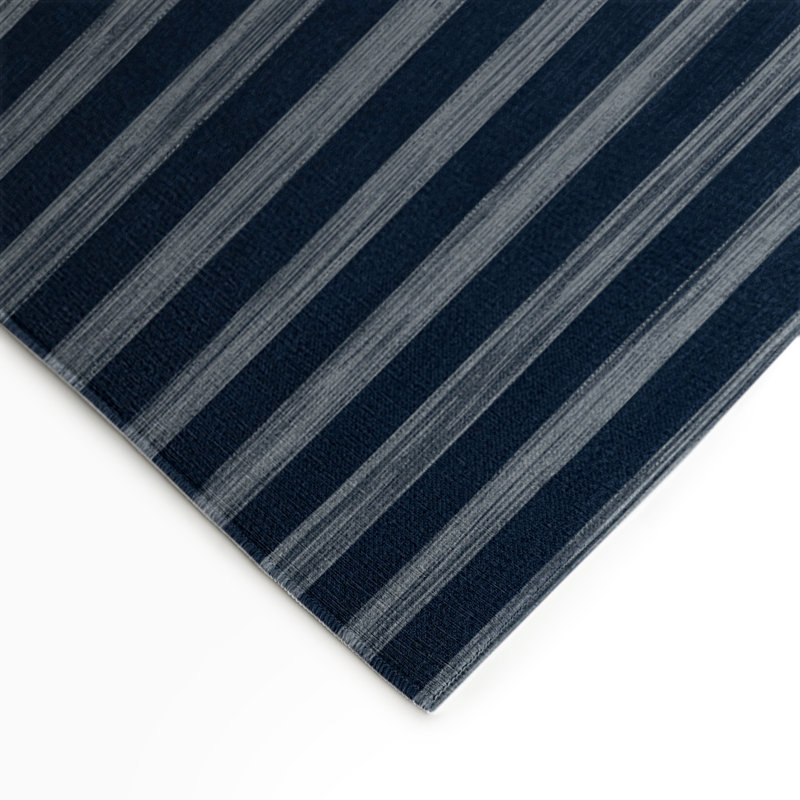 Tapis intérieur / extérieur bleu HorizontalStripes, Rectangle 9 pi x 12 pi