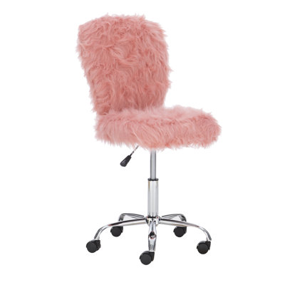Chaise de travail en fausse fourrure Aikens