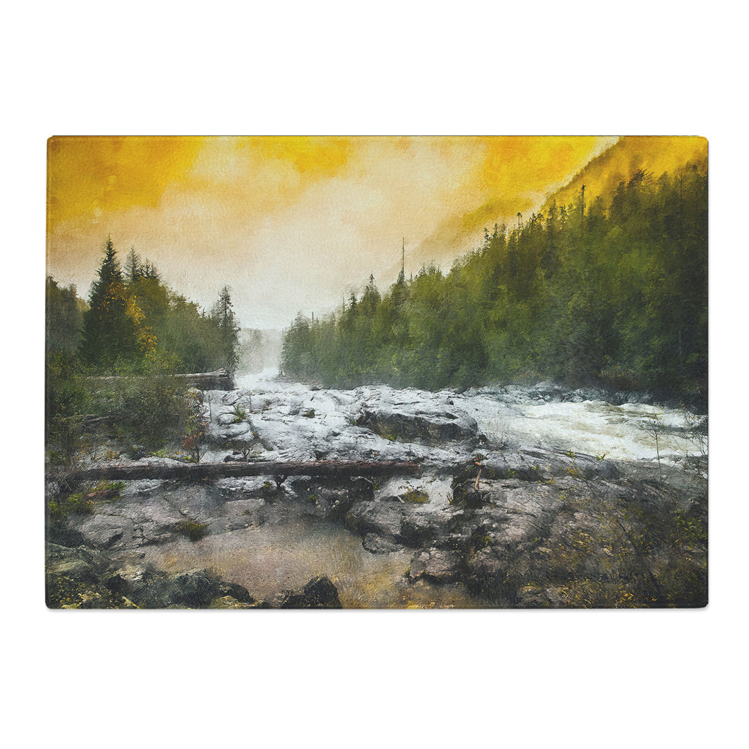 Tempered Glass Mountain Stream View Chopping Board