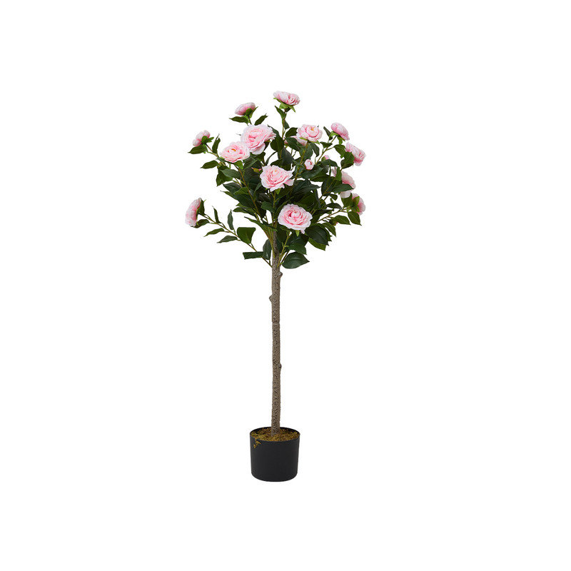 110cm Faux Camellia Tree in Pot, Pink