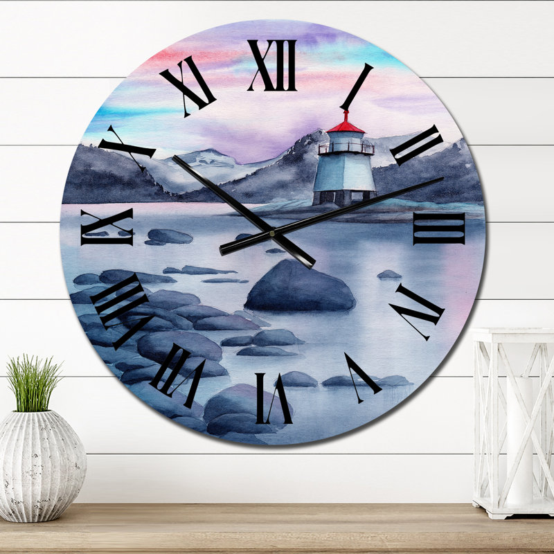 Une soirée avec un phare - horloge murale nautique et côtière, Petit