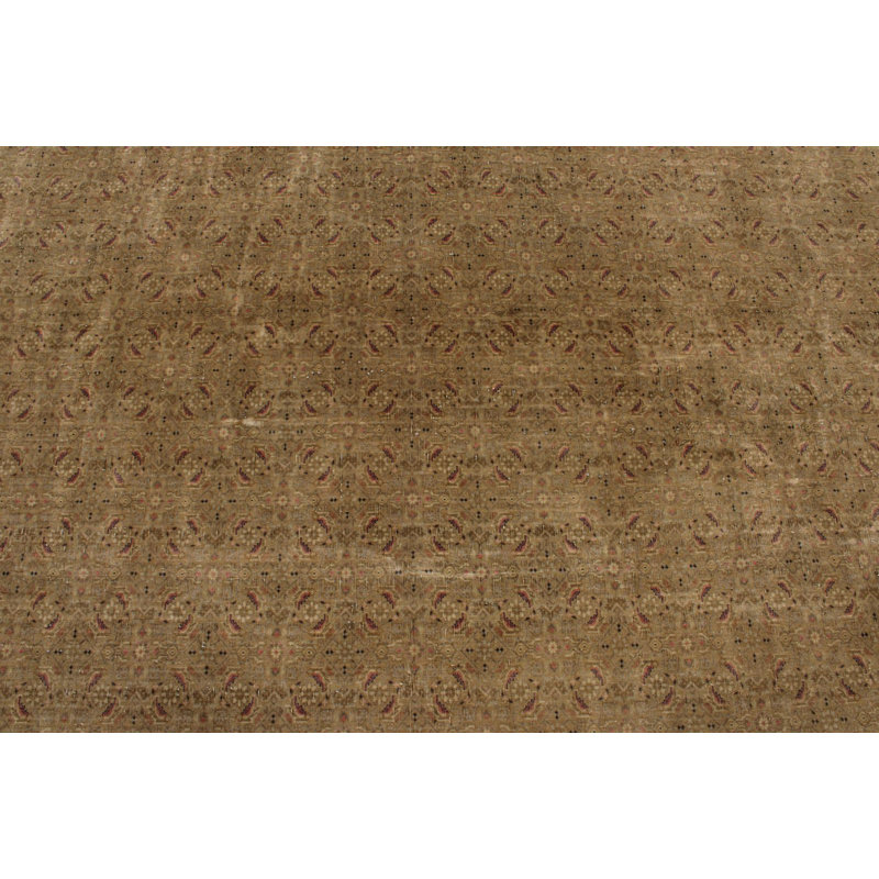 Tapis brun Oushak 9 x 10 po brun et brun