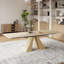 Table de salle à manger extensible de 63 à 94 po à 10 sièges en pierre frittée beige avec base en acier au carbone, grande table de salle à manger rectangulaire moderne pour la maison, la cuisine et le salon-203280424-210468262