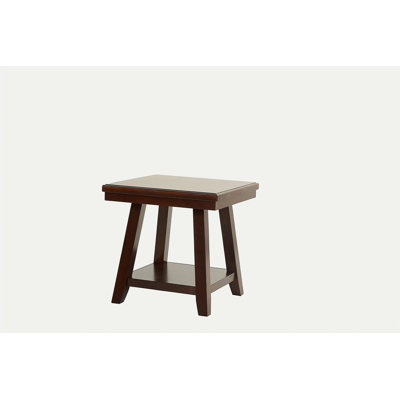 Modern Bold Simple Walnut Finish 1pc End Table Under-Table Shelf Storage Living Room Rubberwood Veneer