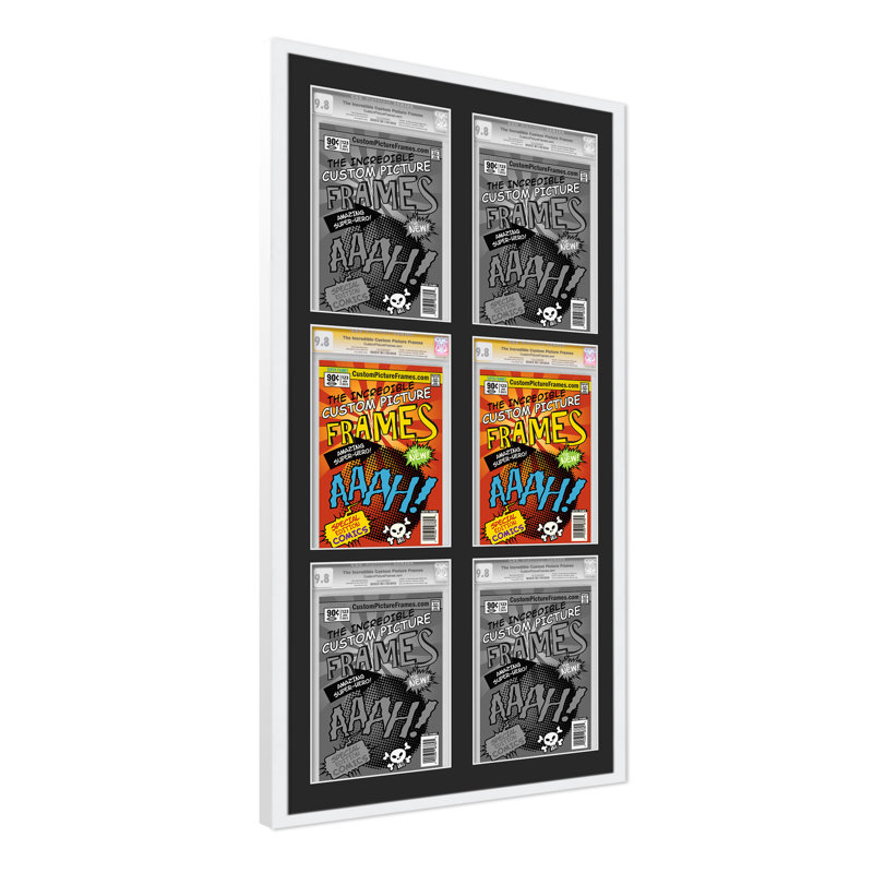 Wood Picture Frame with Mat, 8.125" x 13", 20.75" x 44.5", White/Black
