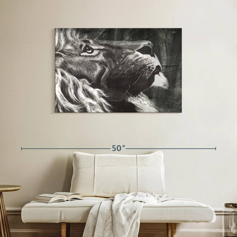 Chalk Lion, 26" H x 39" W