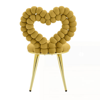 Heart Bubble Tufted Accent 2pc Chair