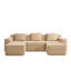 Canapé d'angle modulaire 3 places sans structure, tissu velours côtelé camel Cloud, sans montage, coussins décoratifs, mousse à mémoire de forme haute élasticité, forme en U, camel, assise confortable, large-1285469722