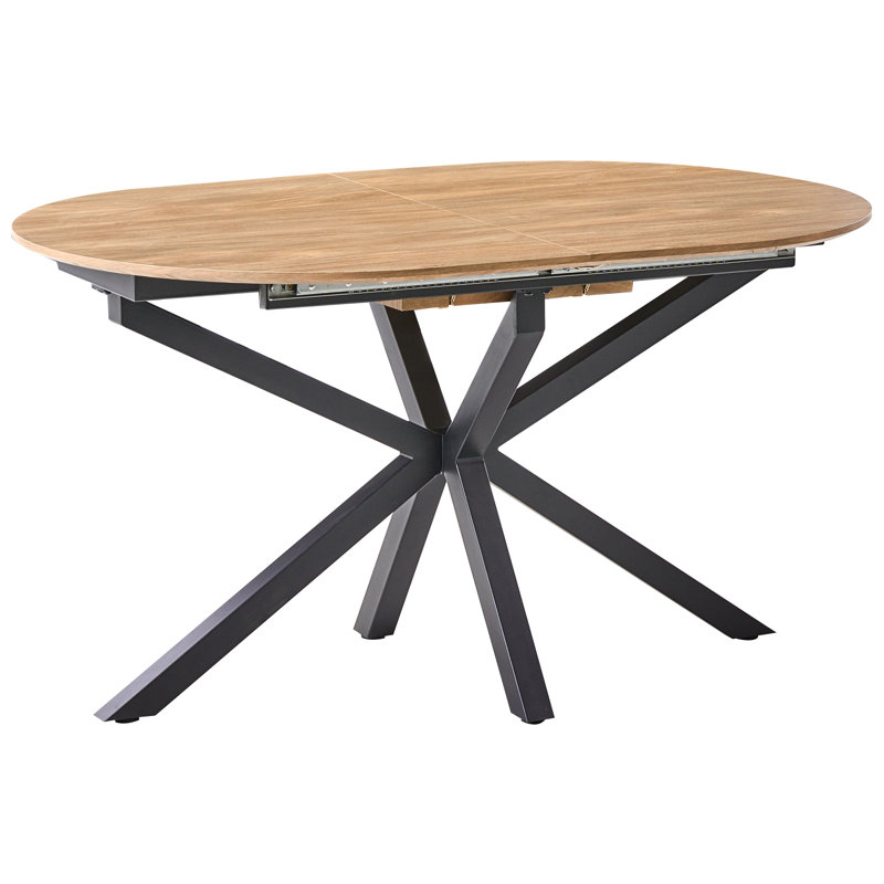 Extendable Oval Metal Base Dining Table