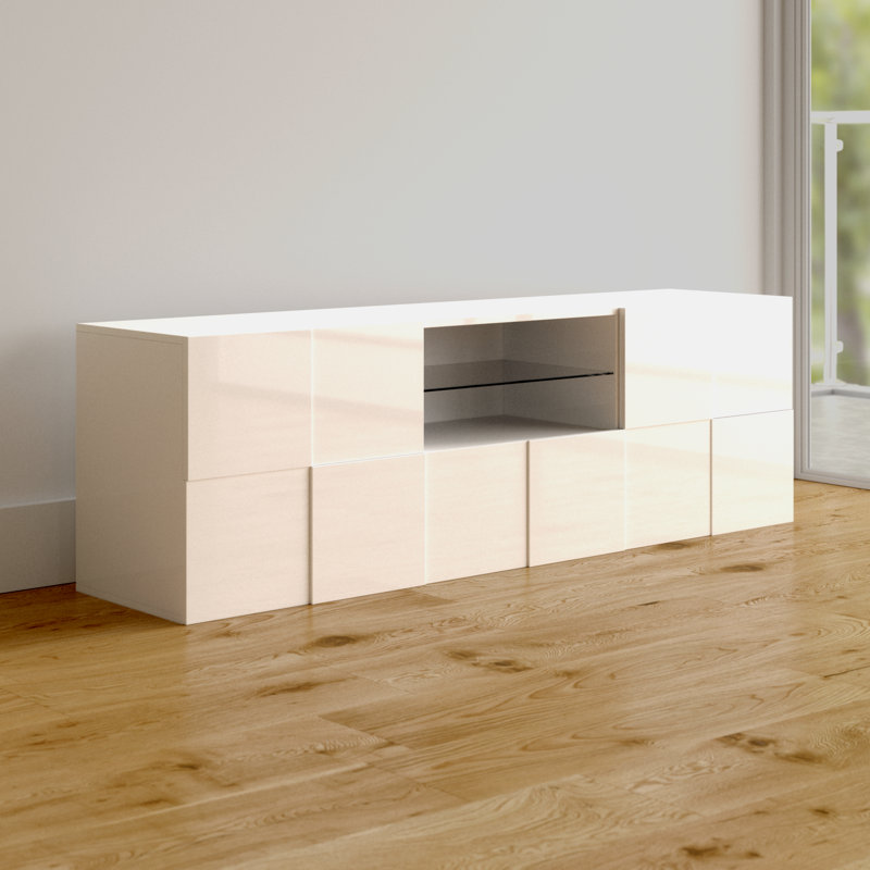 Bailee TV Stand for TVs up to 78", Gloss White