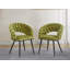 Ensemble de 2 chaises modernes avec pieds en tube de fer convenant au salon-1968911798