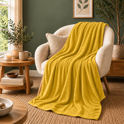 Ultra-Soft Hotel Quality Reversible Plain Weave Fleece Throw Blanket