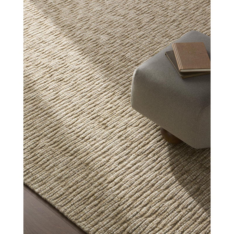 Jennifer Hand Knotted Wool Area Rug in Beige, Rectangle 12' x 15'