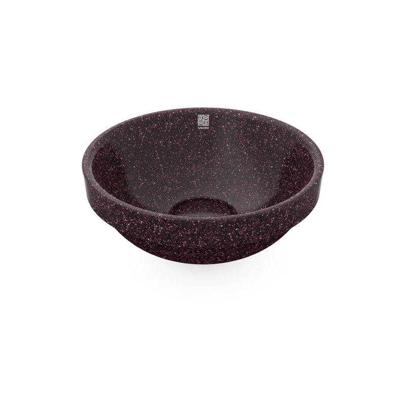 Woodio Soft40 15.748'' Wood Circular Bathroom Sink, Berry