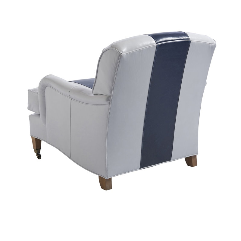 Barclay Butera Upholstery Armchair, Gray/Blue Leather Match