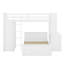 Lit mezzanine simple avec lit autonome, tablettes, bureau et garde-robe-101368214