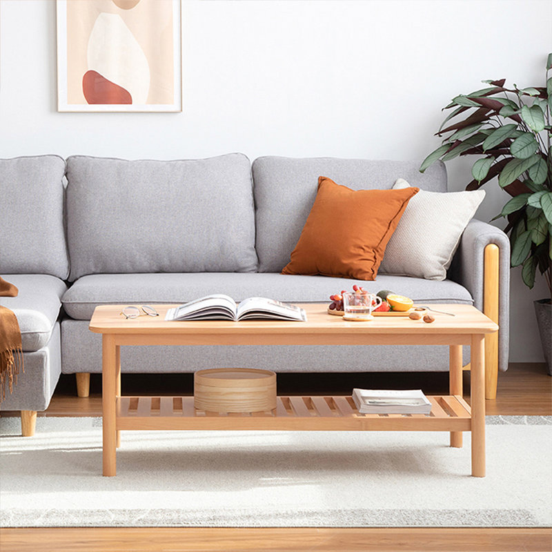 Table basse Burlywood, H 17,72 po x L 47,24 po x l 22,05 po