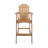 Outdoor Acacia Wood Adirondack Barstools, Set Of 2, Natural Stained-1364030770