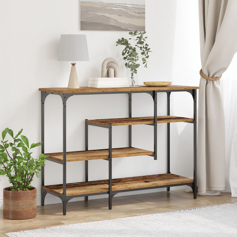 Console Table Metal Medium, Old Wood