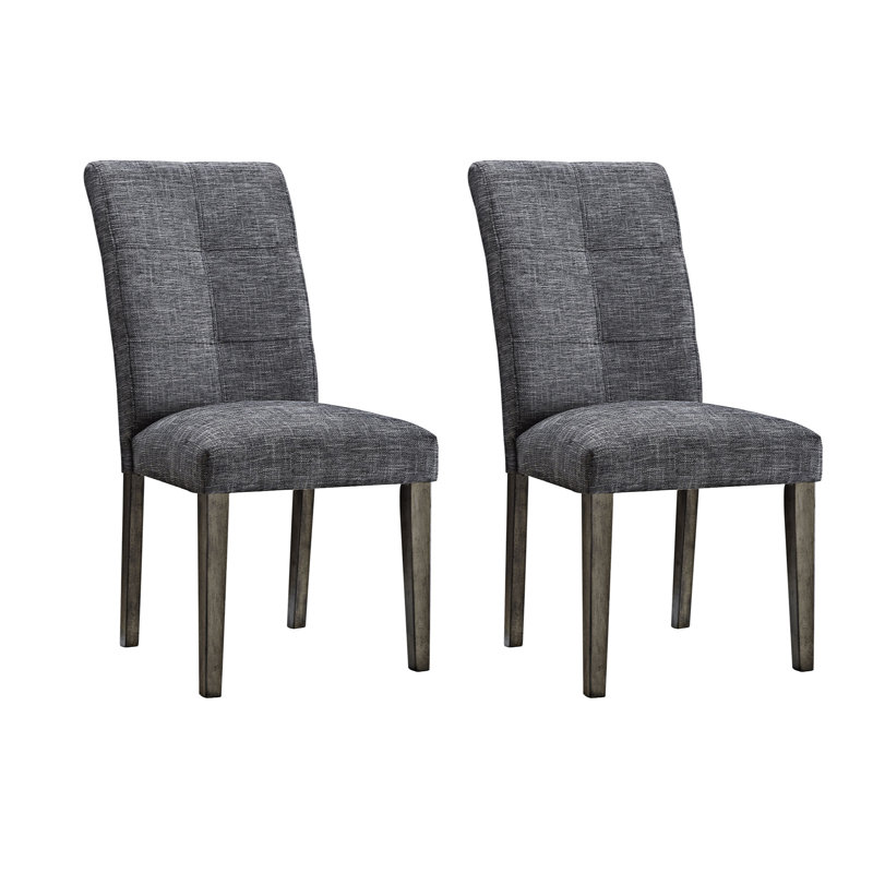 Chaise d'appoint en lin gris foncé