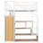 Metal Loft Bed with Built-in Work Station, Wardrobe, Storage Staircase and LED, White-1723304597