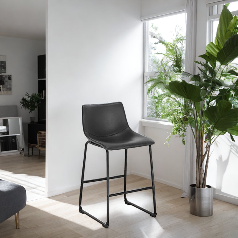 Tabouret de comptoir Marteny Dondan, Noir, Tabouret de comptoir (siège d'une hauteur de 26 p