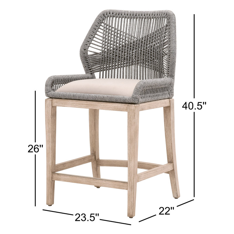 Tabouret de bar et de comptoir Mitali, Platinum, Tabouret de comptoir (assise de 26 po de hauteur), Gris clair