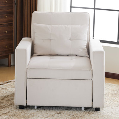 Canapé-lit Modern Sofaconvertible avec coussin et poche, canapé-lit 3 en 1 en tissu de velours, bureau