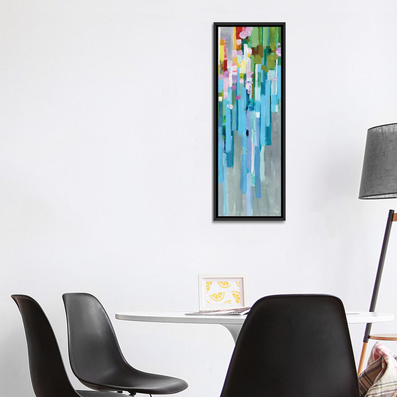 «Rainbow Of Stripes», impression sur toile tendue, H 48 po x l 16 po x P 1,5 po, Toile avec cadre noir