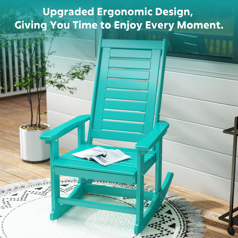 Chaise Adirondack berçante Hdpe (ensemble de 6), Turquoise