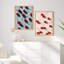 «Modern Cherry Fruit», ensemble de 2 reproductions d'art mural - Cerises sur fond pastel, décor de cuisine ou de salle à manger 2 pièces-119067082-119067080