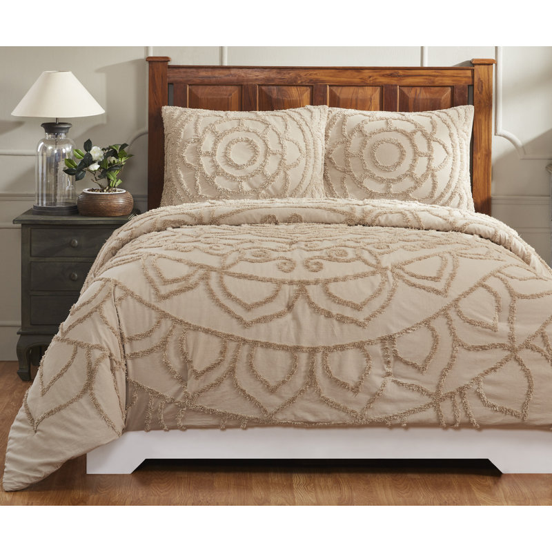 Ensemble d'édredon 100% coton lavable à la machine avec taies décoratives, Taupe