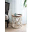 Grande table d'appoint 23 po blanche vieillie (y compris la table basse, sans les chaises)