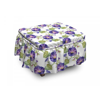 Housse pour repose-pieds mauve gramophone orchidées